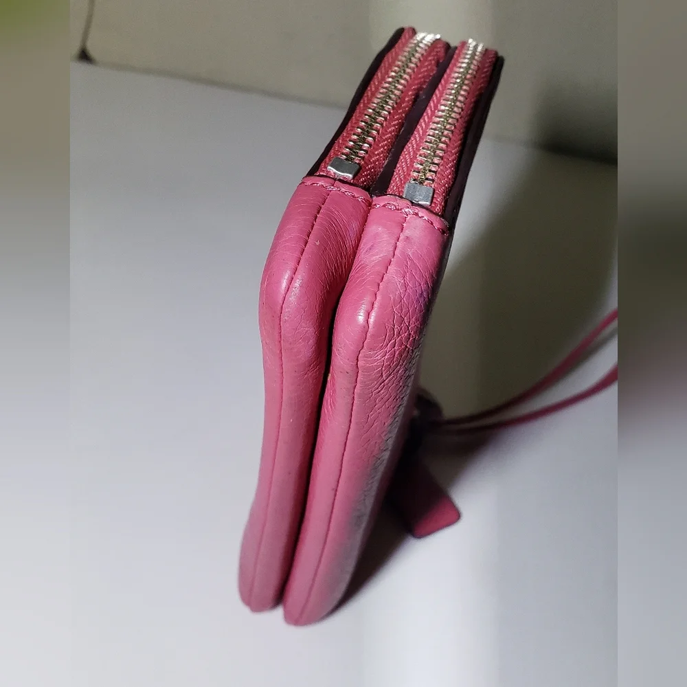 Coach Poppy Pink Zippered Wristlet - Picture 12 of 13